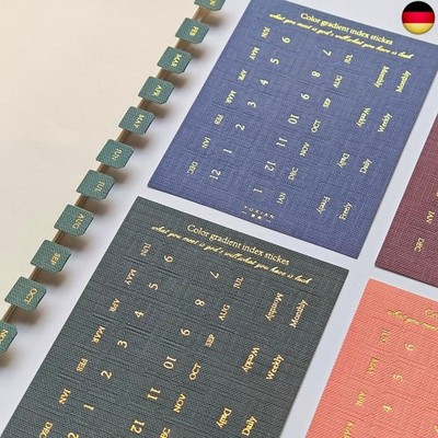 10 Blatt monatliche selbstklebende Index-Registerkarten bunte monatliche