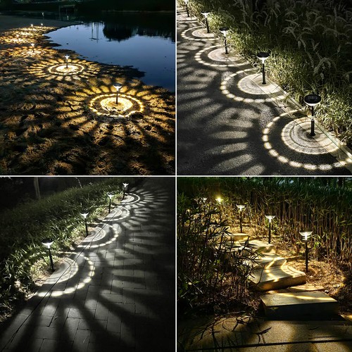 Luci Solari Luminose Percorso Confezione da 8, Bianco Caldo + LED Bianco Freddo Esterno IP67... - Foto 6 di 6