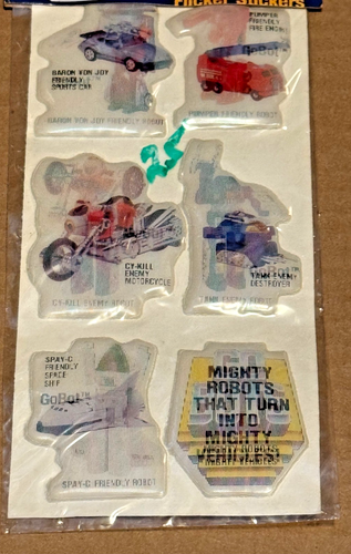 1984 GORDY INTERNATIONAL CHANGE ACTION FLICKER STICKERS GO BOTS MIGHTY ROBOTS - Picture 2 of 4