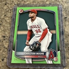 Christian Moore 2025 Bowman Neon Green 242/399 #BP-107 Prospect LA Angels-MLB