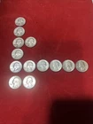Lot of 13 Vintage Washington 90% Pure Silver Quarters 1944-64