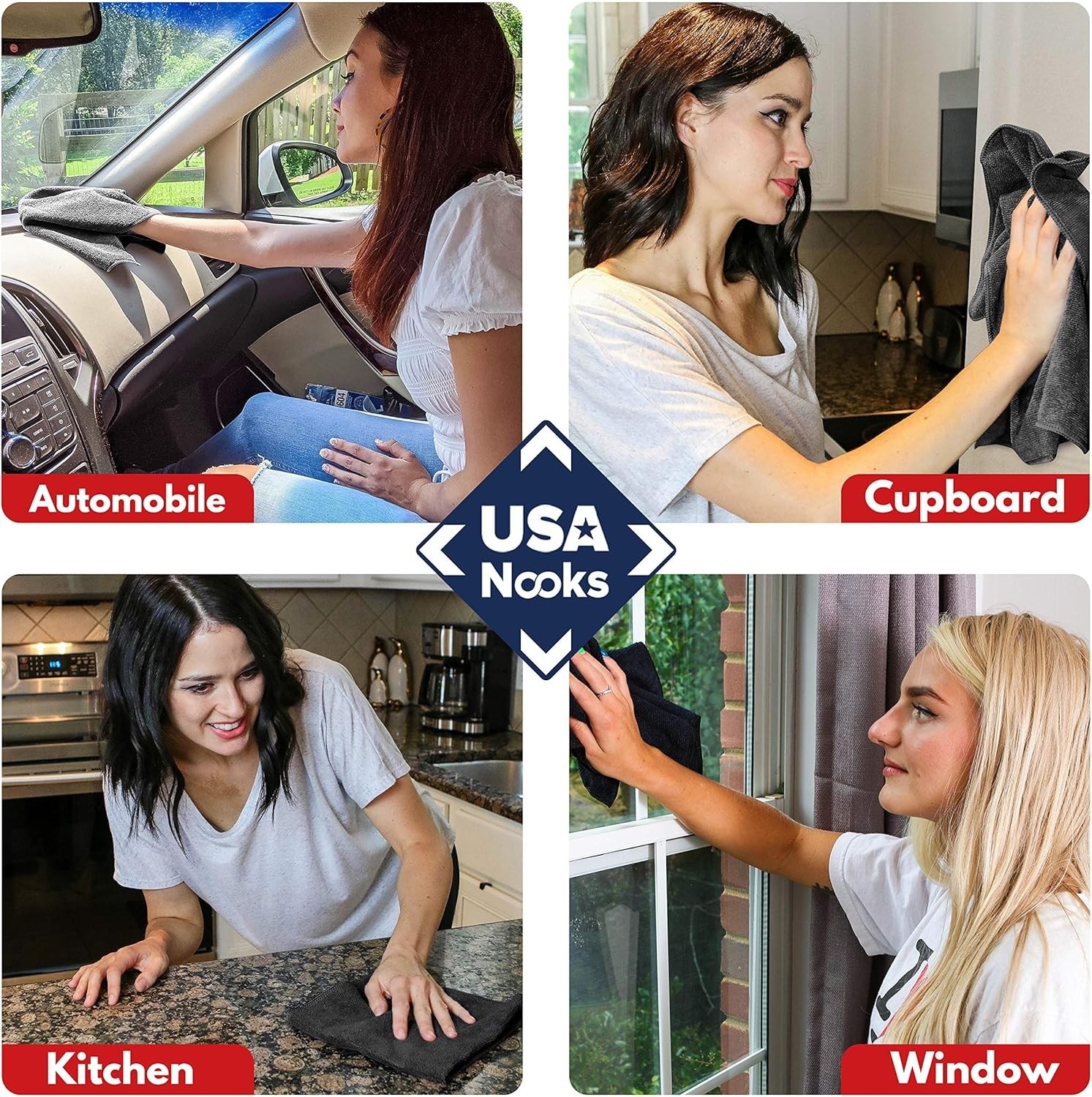 Microfiber Cleaning Cloth - 12Pcs 12.5x12.5 inch High Performance - 1200 Wash...