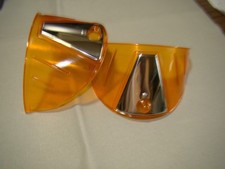 Vintage Style Amber Transparent 7 Head Light Visors Headlight Visor Eye Lids