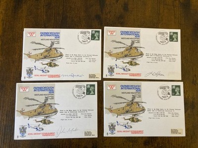 Farnborough Int Air Display Cover Sammlung seltene Sorte 3 signiert von Piloten