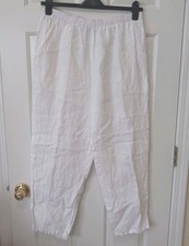 MATCH POINT USA Womens White Linen Elastic Wa...