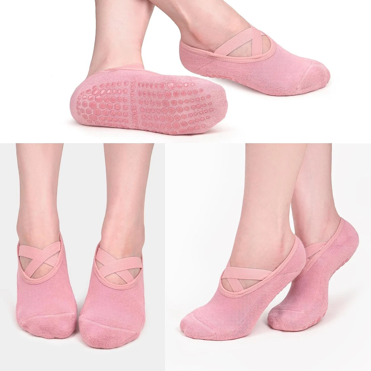 Paquete de 3 calcetines Diu Life Pilates agarre antideslizante barra de yoga ballet danza mujeres