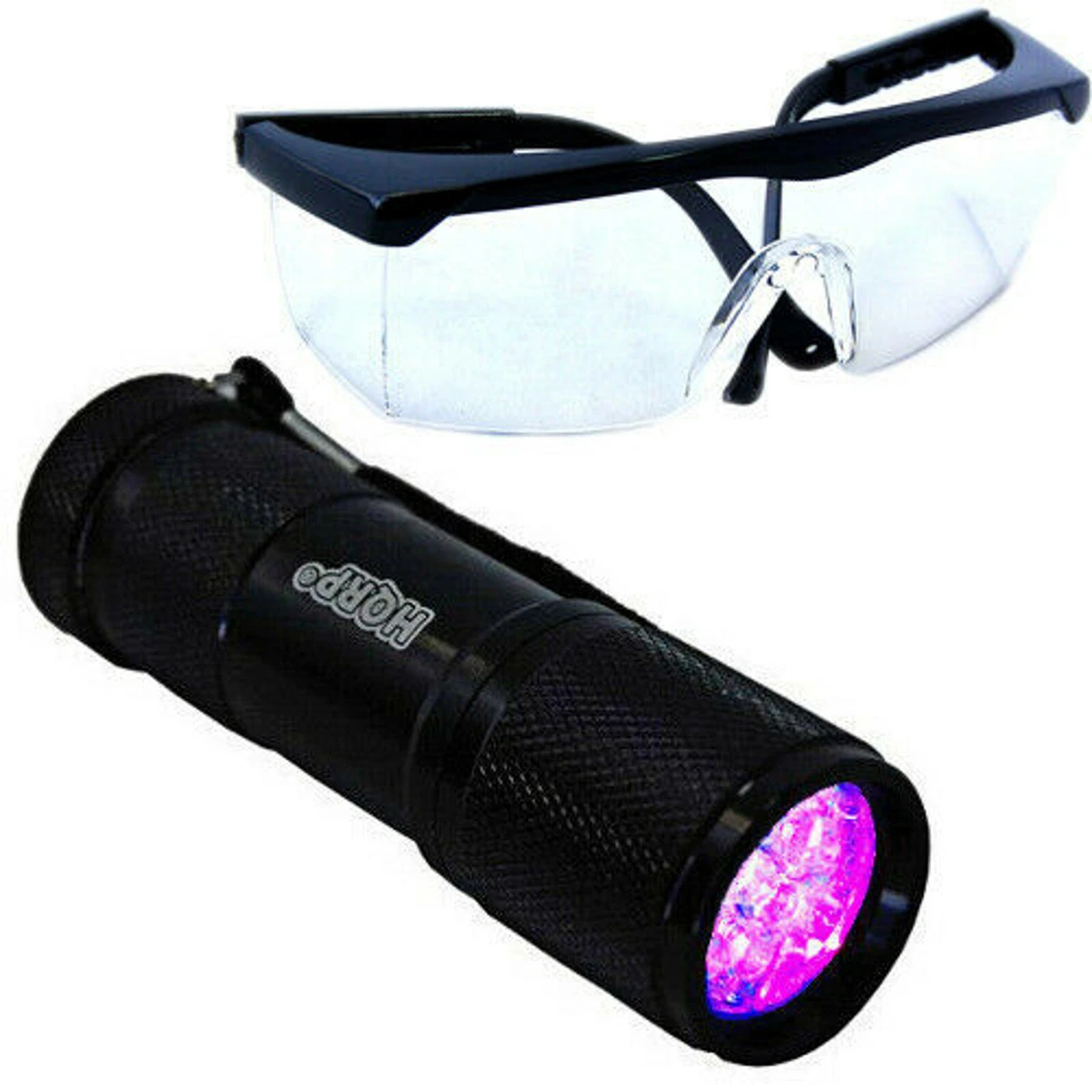 Gafas con luz LED UV para detectar fugas