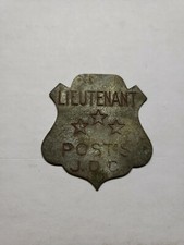 J.D.C. Lieutenant &nbsp;Badge Pin Post&rsquo;s Cereal Premium (1930's)