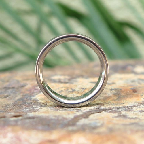 Hawaiian Koa Wood Cocobolo Wood Inlay Titanium Wedding Ring Band 6mm TIR4083 - Picture 2 of 5