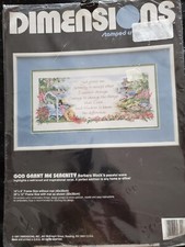 Dimensions "God Grant Me Serenity" Stamped Cross Stitch Kit Size 16" x 8"