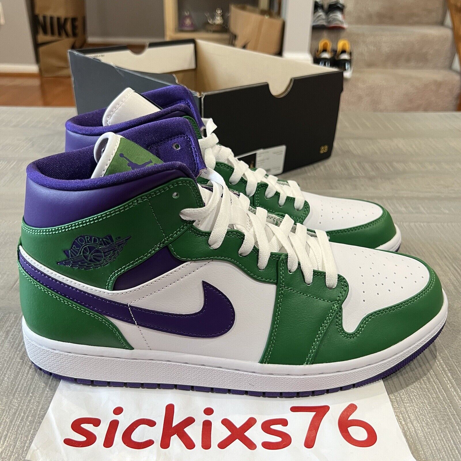 green and purple jordan 1 mid