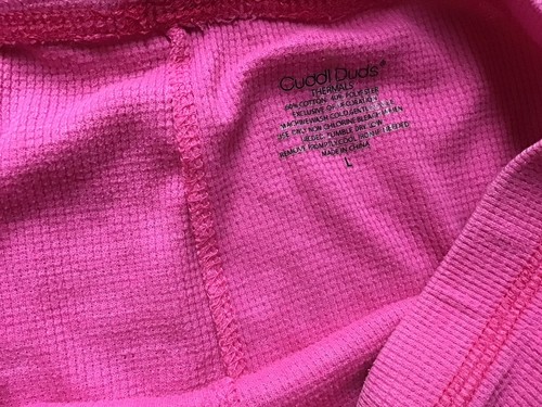 Girls Cuddl Duds Size L Large Thermal Pants Pink Waffle Texture Good Cond - Picture 4 of 10