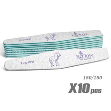 Ezflow Grey Wolf Nail Files 150/150 x 10 ct for Acrylic UV gel Dip Powder