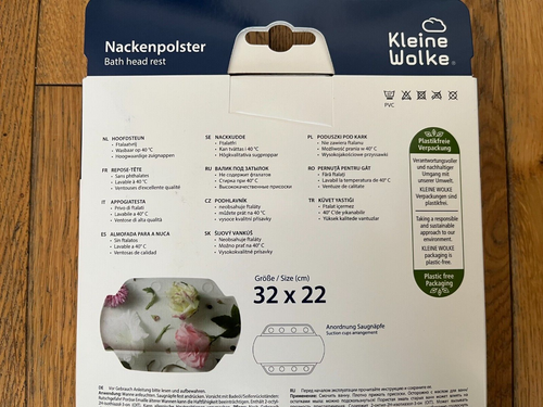 Nackenpolster Blüten-Design 32x22 cm – Nackenkissen Badewanne Floral Komfort - Bild 4 von 6