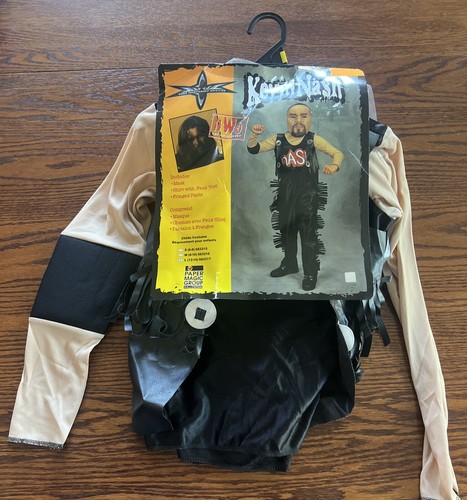 New Old Stock WCW Kevin Nash Childs Costume Large (12-14) Mask Shirt Vest Pants - Picture 6 of 7
