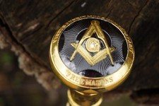 HK8038S  CANNE  POMMEAU  TETE  DE FRANC MACON GOTHIQUE FANTASTIQUE GRANDE LOGE