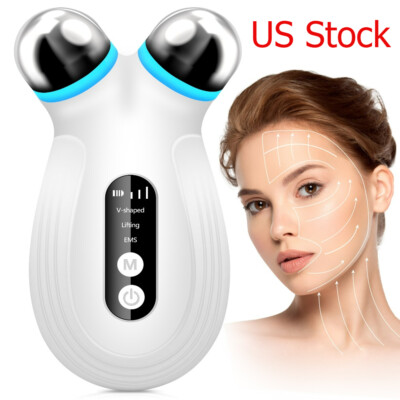 Microcurrent Facial Lift Tool Device Boost Skin Care White Anti Aging Wrinkles