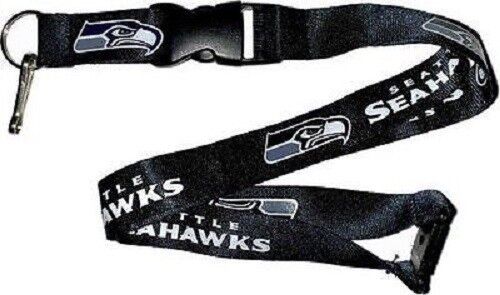 NFL Seattle Seahawks Navy Breakaway Lanyard Keychain Licensed Aminco 22" - Afbeelding 1 van 1