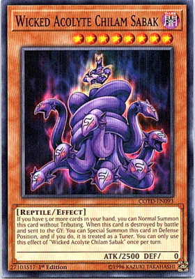 Wicked Acolyte Chilam Sabak COTD-EN093 Yu-Gi-Oh! Card Light Play 1st Edition 