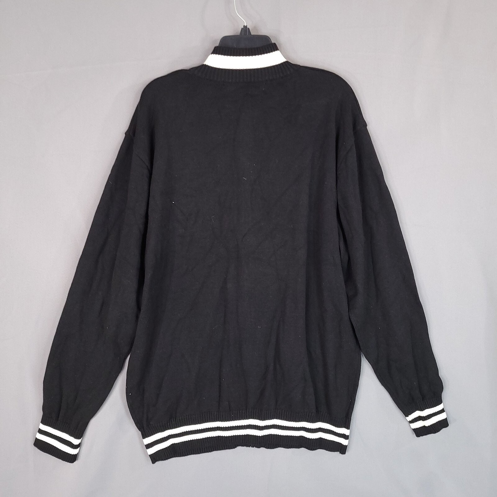 Basic Code Men's Full Zip Knit Sweater Jacket Bla… - image 4