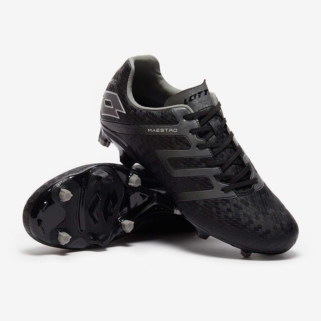 Scarpe tacchetti calcio uomo Lotto Maestro 700 IV FG tutte nere Gravity Titan 9 5 nuove con scatola