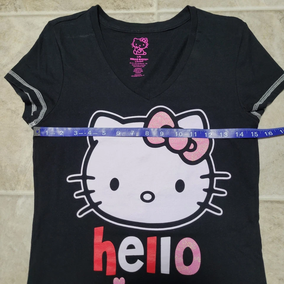 Camiseta negra Hello Kitty Sleepwear L/G Foto 3 de 4