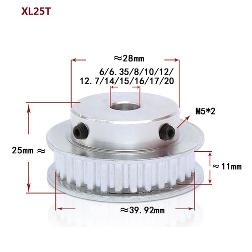 XL10-100T Timing Belt Pulley Pitch 5.08mm Synchronous Wheel Tooth Width 11mm - Picture 13 of 24
