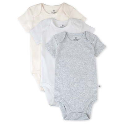 Honest Baby Clothing 3 Pack Short Sleeve Neutral Bodysuits NEW Various Sizes