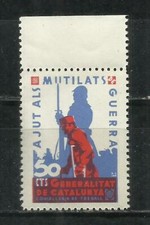 LO34-MNH**  RARO SELLO VIÑETA NUEVO MNH ** AJUT MUTILATS GUERRA GENERALITAT CATA