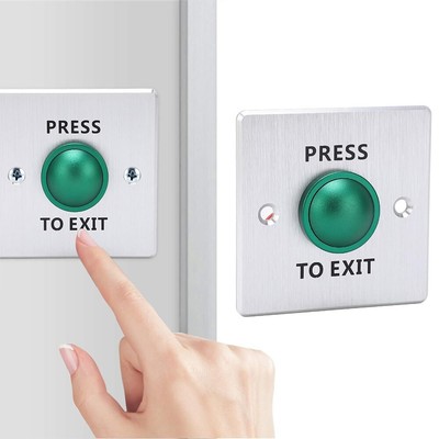 Push to Exit Schließer Schalter Edelstahl Panel grüne Taste einfache Installat