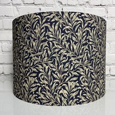 Image of Willow Bough Navy Drum Lampshade in a William Morris Print