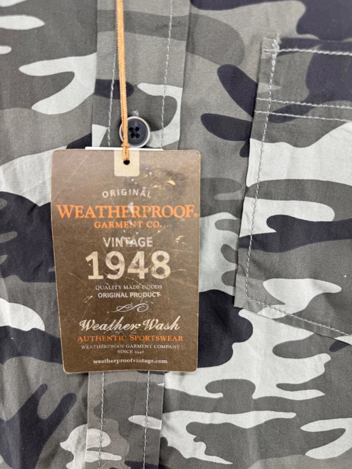 Camisa Weatherproof Garment Co Para Hombres Camuflada De Colección Con Botones Manga Larga Talla Pequeña Foto 2 de 4
