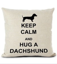 Dachshund Throw Pillow Cover. Nice Size. Hidden Zipper 18"x18" NEW