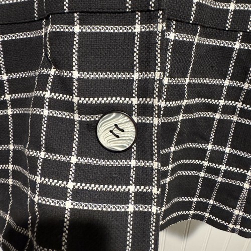 Christopher Banks Black White Grid Jacket 3/4 Sleeves Plus Size 3X - Imagen 3 de 6