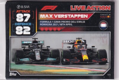 Topps F1 Turbo Attax 2022 Formel 2 Karte Nr. 185 Max Verstappen Live Action
