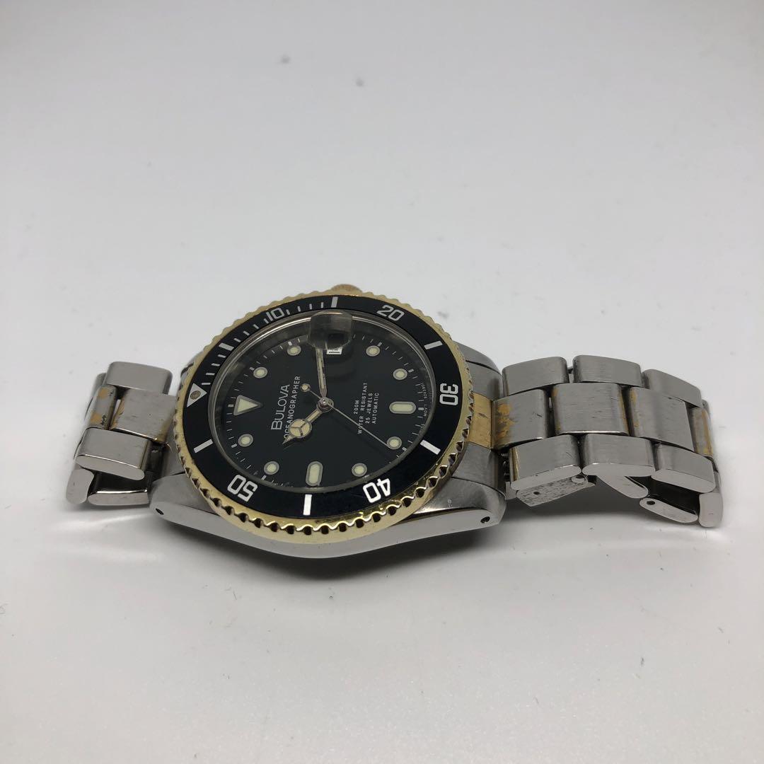 BULOVA OCEANOGRAPHER 25 JEWELS COMBI BLACK & SILVER 80s BULOVA OCEANOGRAPHER 25 JEWELS COMBI BLACK & SILVER 80s