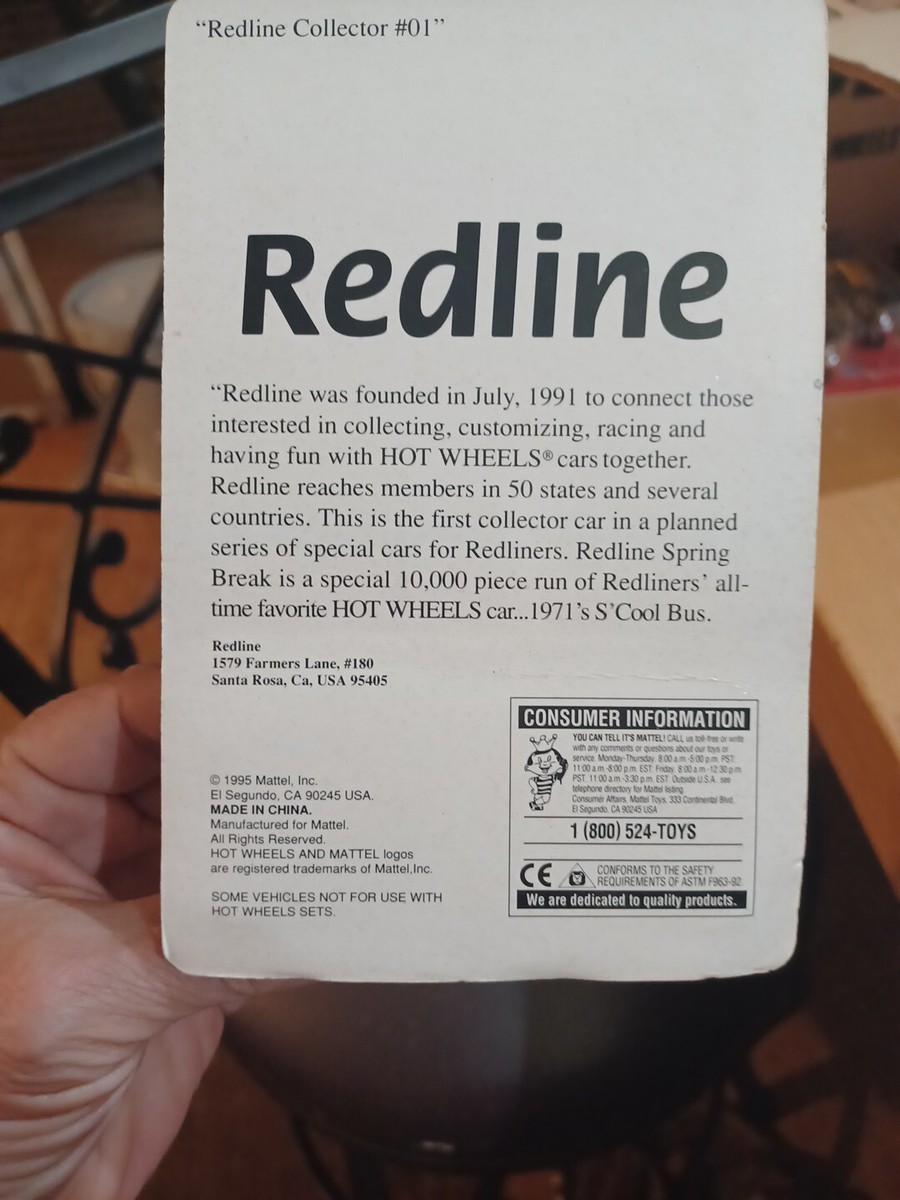 1995 1996 Hot Wheels Redline Spring Break S'Cool Bus Limited Edition 1 Of  10000