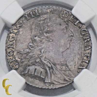 1787 Great Britain Shilling Hearts in MS 63 By NGC 1S Silver Coin