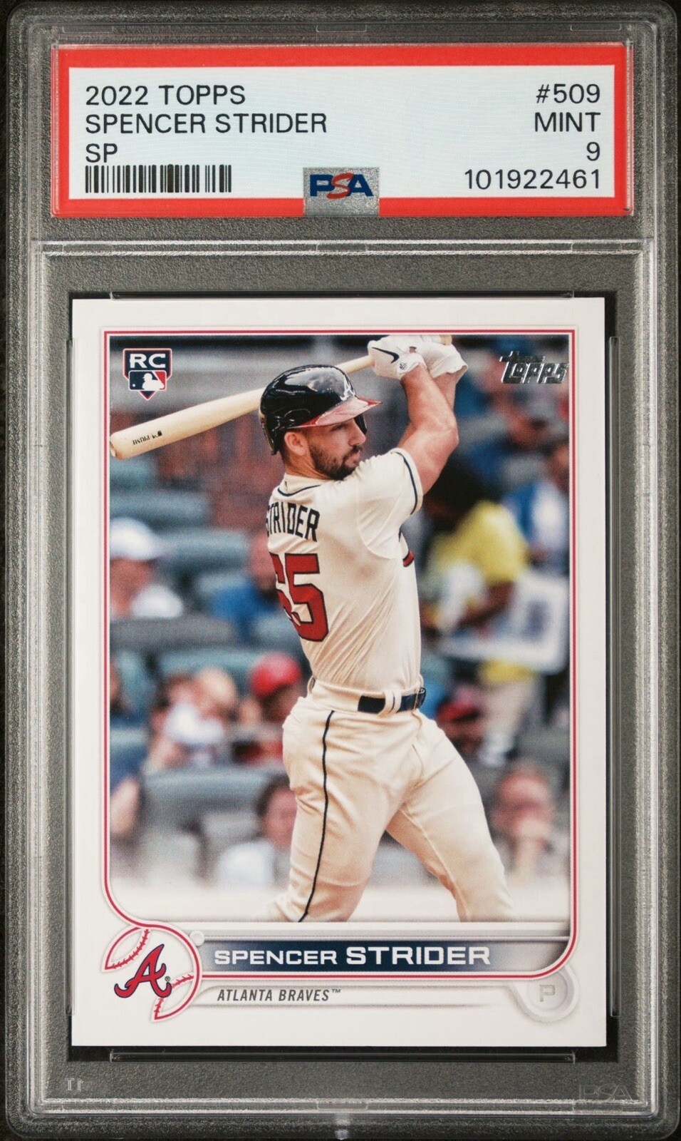 2022 Topps Series 2 - Image Variation #509 Spencer Strider SP (RC) PSA 9