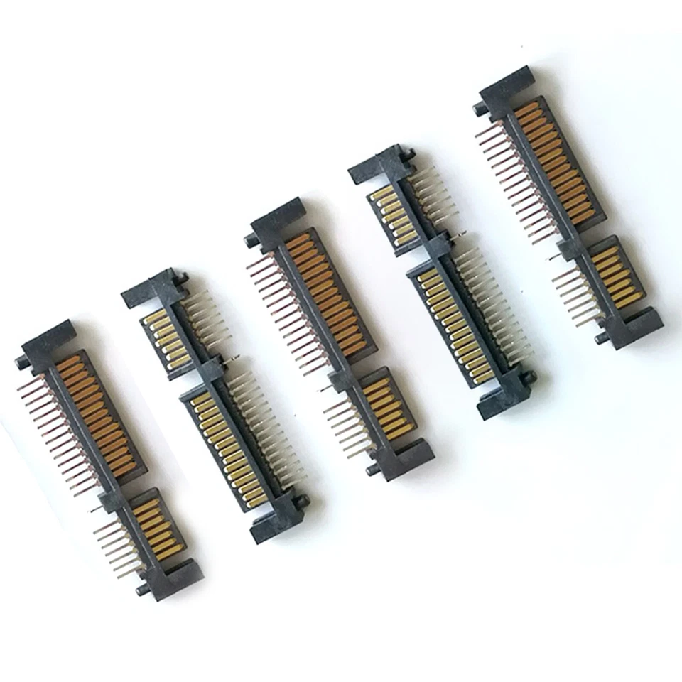 5Pcs Sata 7+15 Pin 22 Pin Straight Male Adapter Connector For Hard Drive HDD - Image 2 of 4