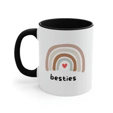 Novelty mug best friends besties mug gift for bff black accent coffee mug