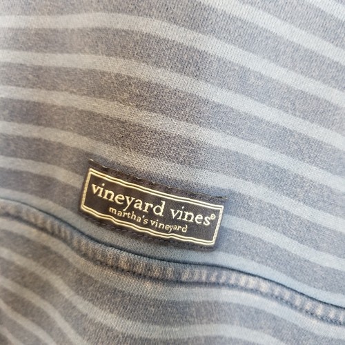 Vineyard Vines Men Woodhouse Garment Dye Shep Sweatshirt Sz XL Blue Snap Neck - Picture 4 of 10
