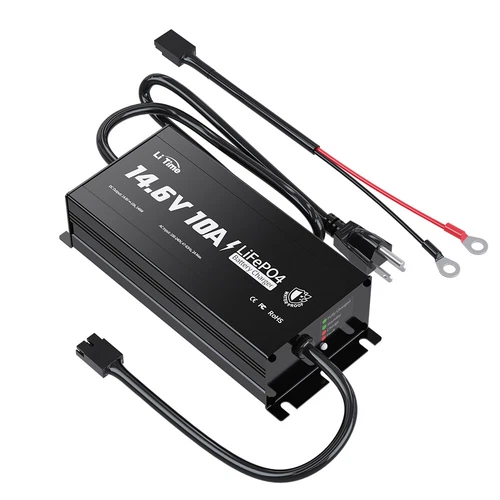 LiTime 14.6V 10A Smart LiFePO4 Charger for 12V Lithium Battery IP65 Waterproof