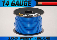 14 GA Gauge - BLUE - 100 Foot Spool Primary Wire Remote Cable for Auto Home CCA