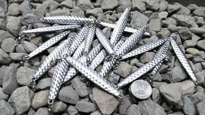20 fishing bulk jigs lures 1.5oz  diamond unfinished raw jigging no hooks   