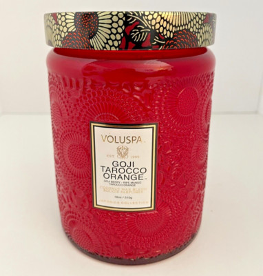 Voluspa Goji Tarocco Orange Candle - Large Glass Jar - 18 Oz | 100 Hour Burn