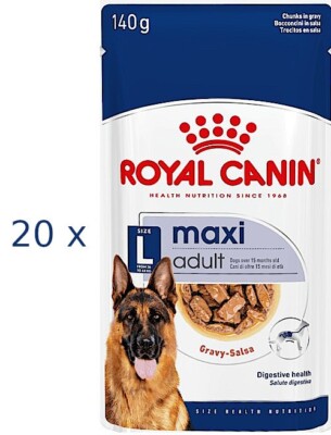 20 x 140g Royal Canin Maxi Adult (  14,88/kg) Soße L - Nassfutter f. große Hunde