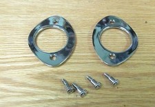1955 1956 1957 Chevy Station Wagon License Lamp Light Chrome Bezels With Screws 1955 1956 1957 Chevy Station Wagon License Lamp Light Chrome Bezels With Screws