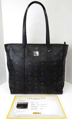 Mcm Toni Medium Toni Visetos Coated Canvas Shopper MCM Toni Logo