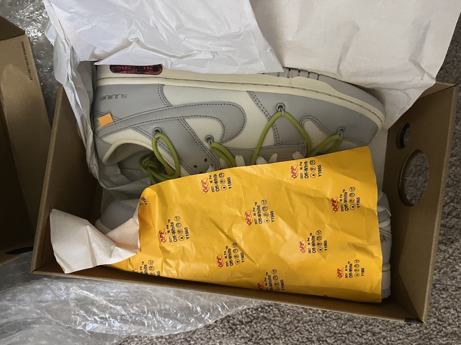 OFF WHITE X NIKE Lotto 08 di 50 Nike Off White x Dunk Low nuove taglia 9